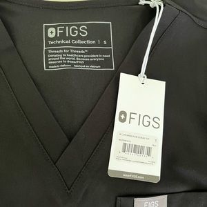 Figs Scrub top, black